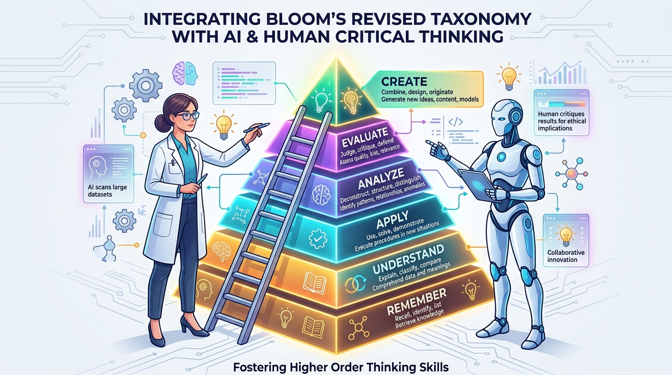 Bloom's Revised Taxonomy Integrated with AI & Critical Thinking